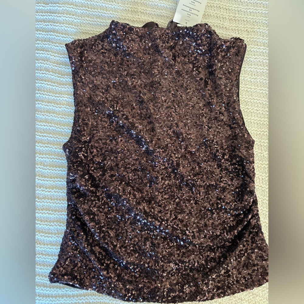 H&M Sequin Sleeveless Top - Brown